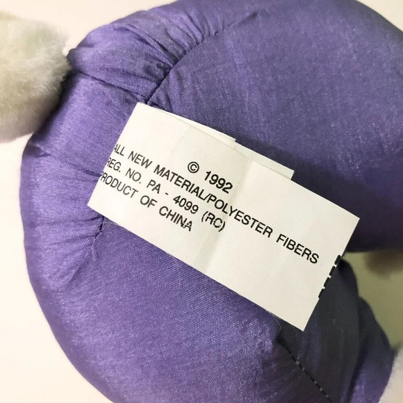 Vintage 1992 Troll Doll Nylon Plush Easter Bunny  Stuffed Animal Plastic Face - Picture 10 of 16